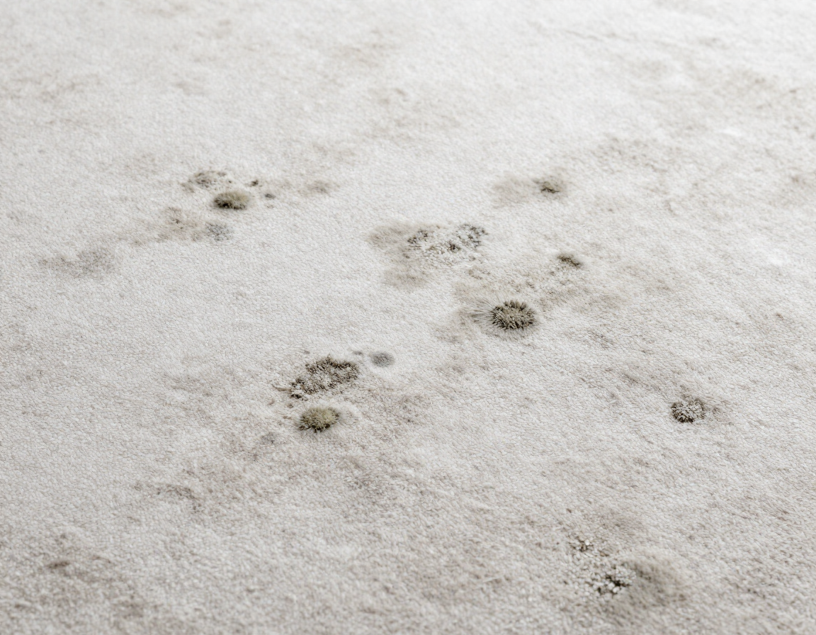 Professional treating mold and moisture damage on carpet flooring