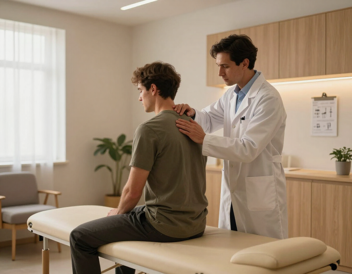 Chiropractor consulting with a patient