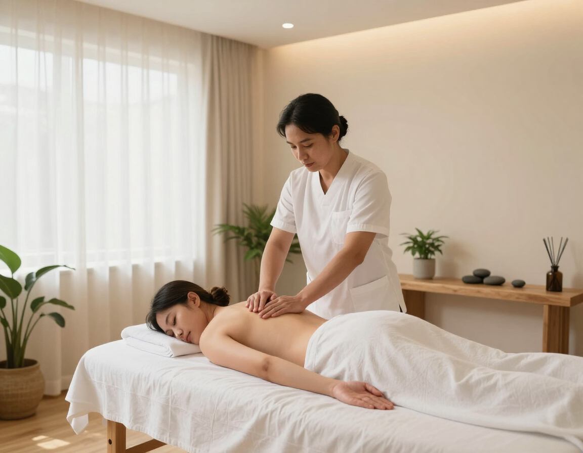 Massage therapist providing treatment