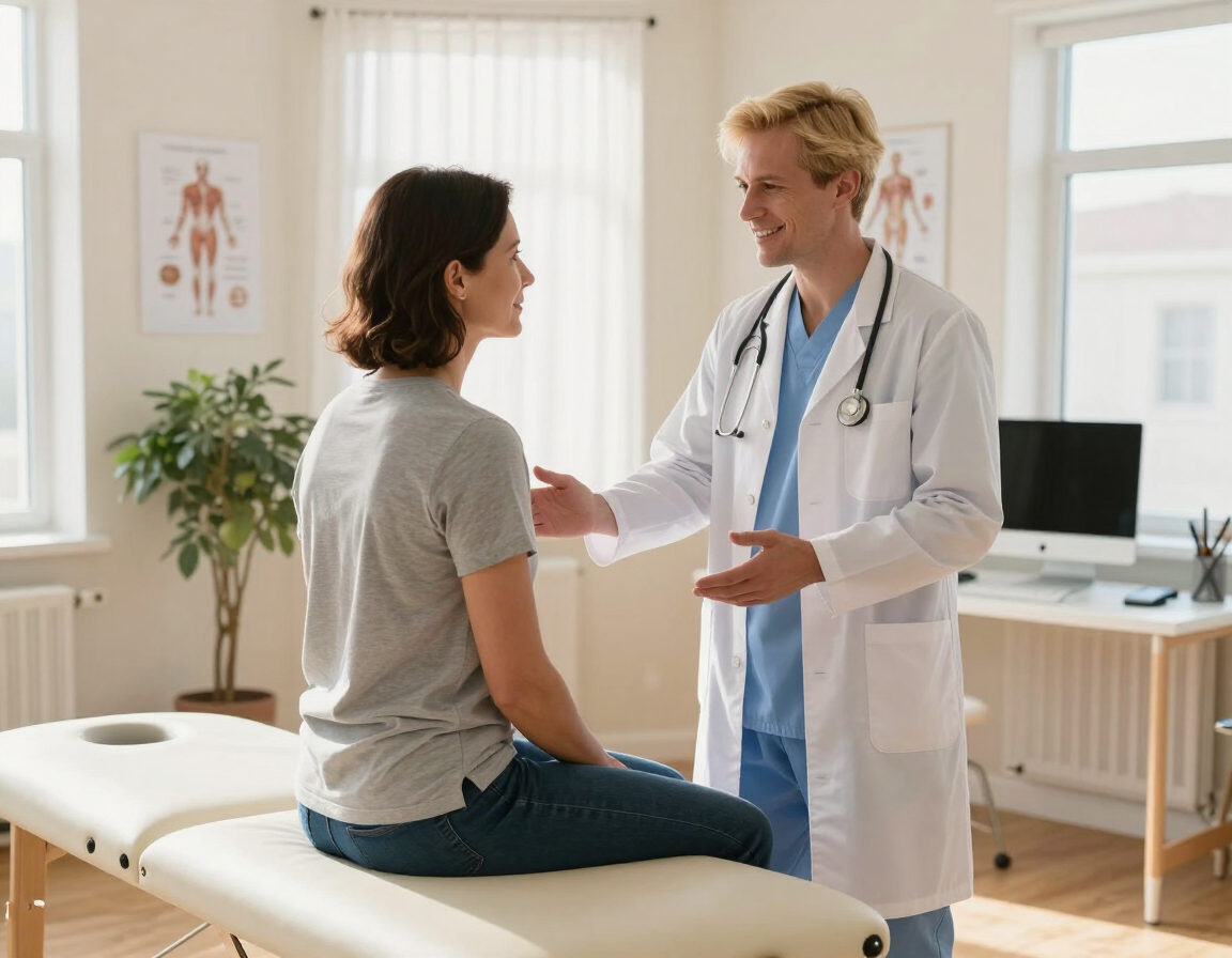 Chiropractor speaking with a patient