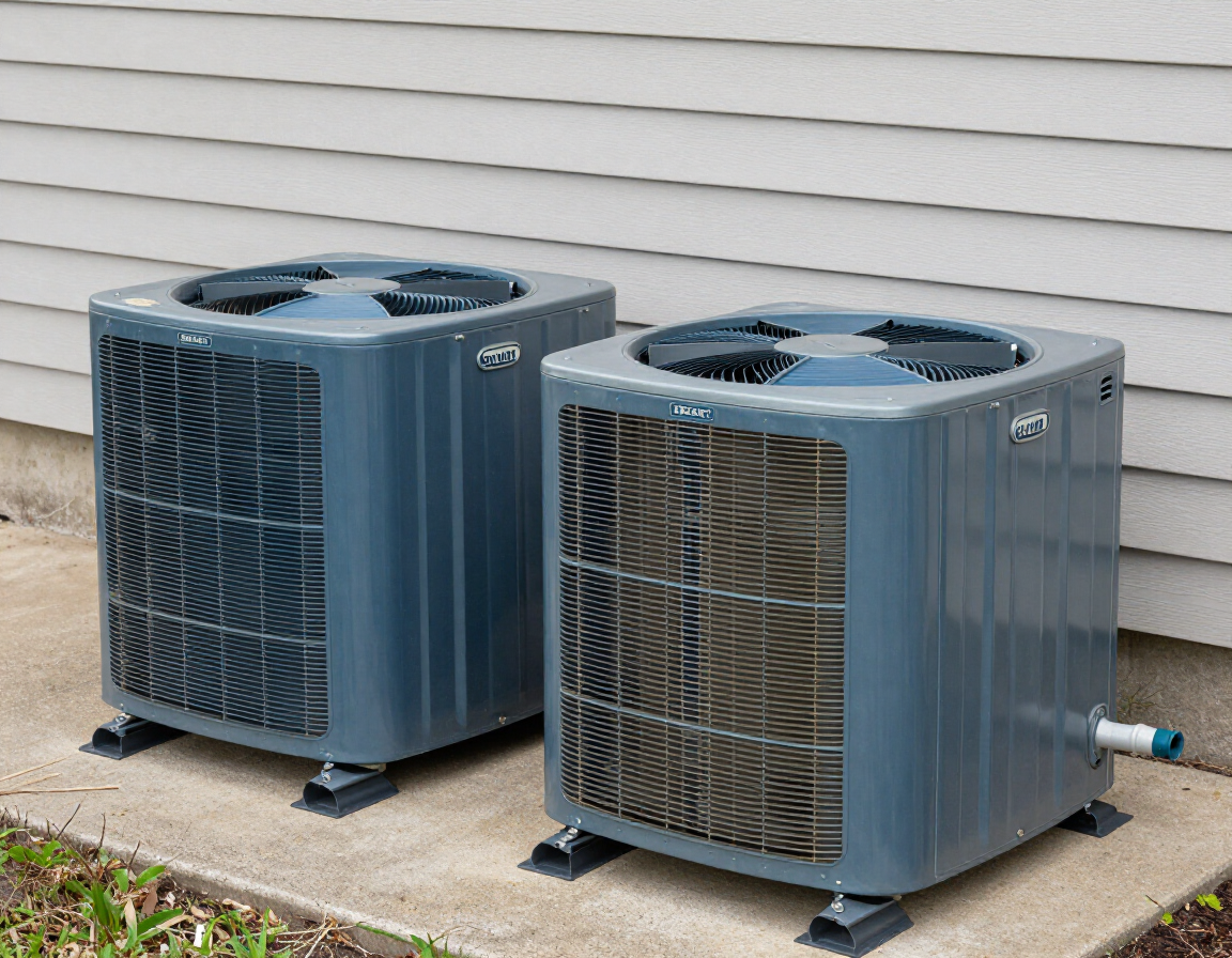 Bryant A/C outdoor condenser units side by side
