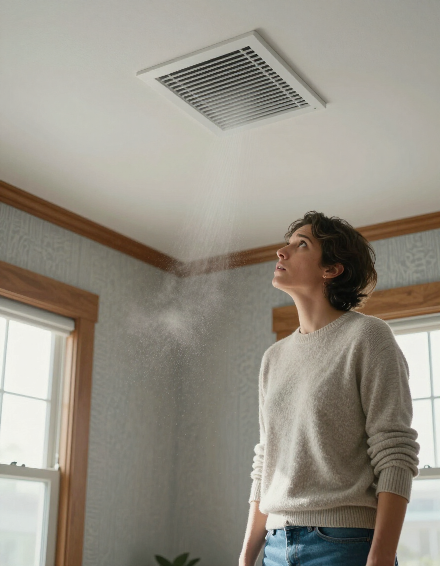 Homeowner noticing dust from an air vent