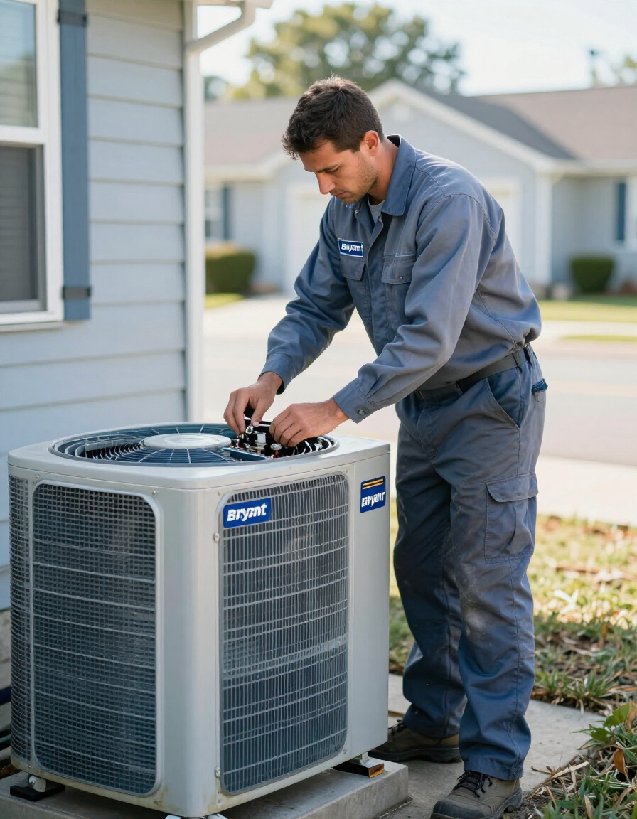 All Weather HVAC technician on the job