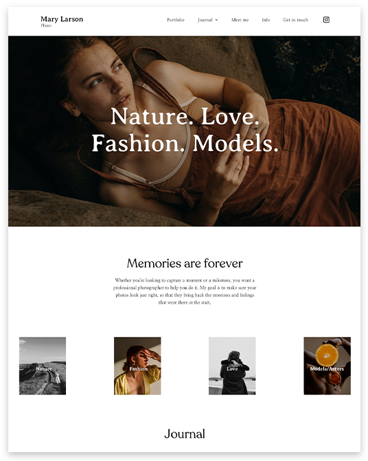 PHOTOGRAPHER PORTFOLIO Website builder PHOTOGRAPHER PORTFOLIO responsive template