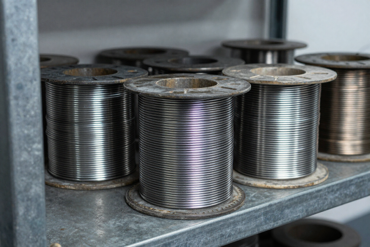 Exotic metal coil stock including titanium and inconel wire spools