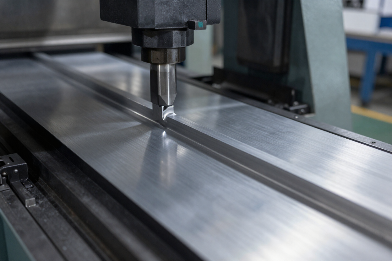 Metal blanking and drawing operation in industrial press