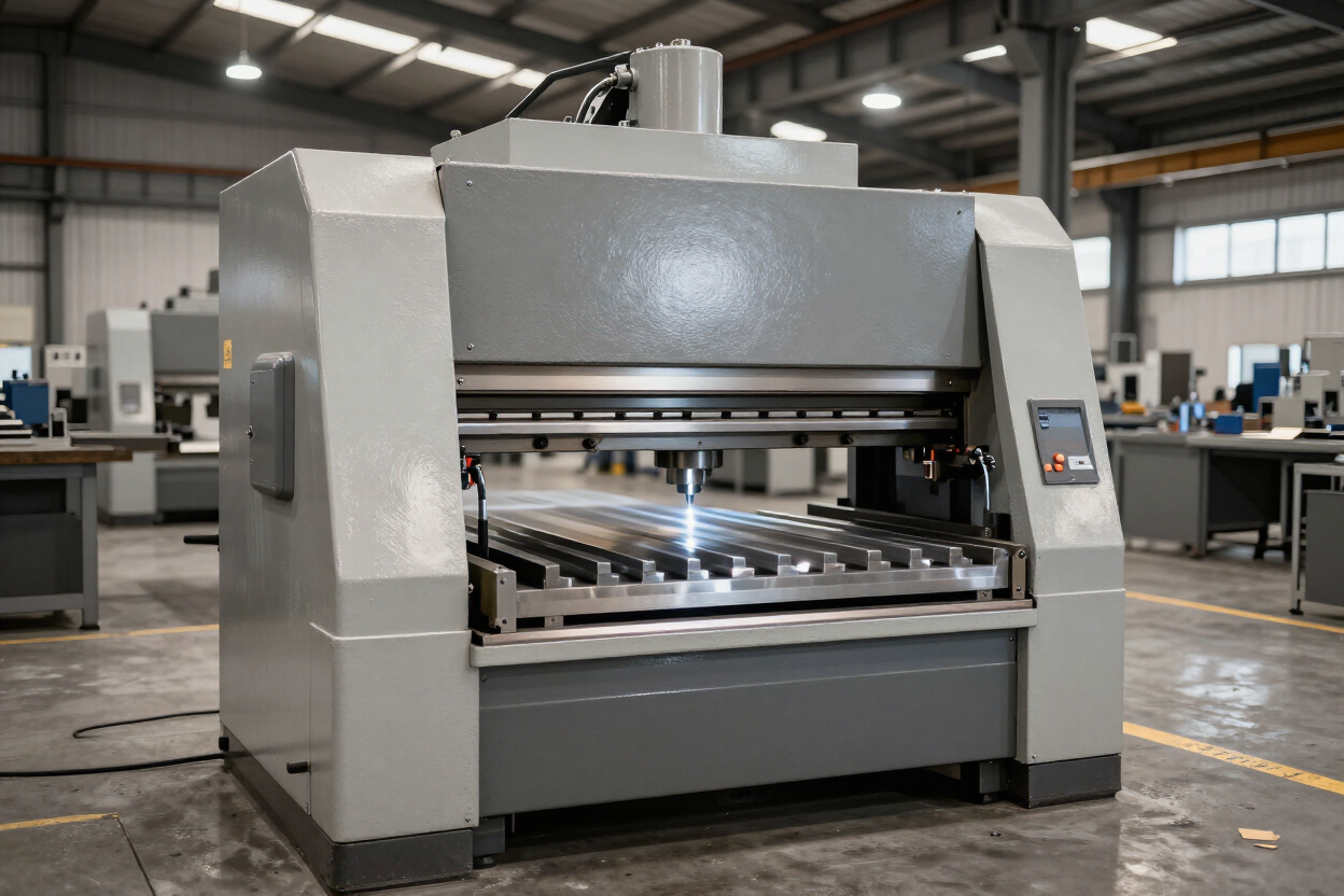 Automatic press brake in operation on shop floor