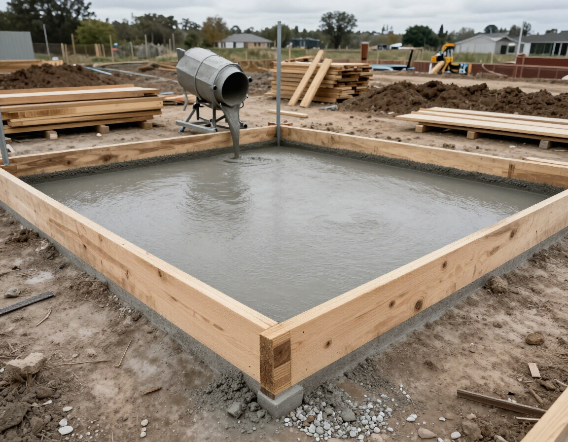 Residential foundation pour