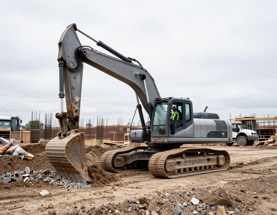 Excavation machinery in action