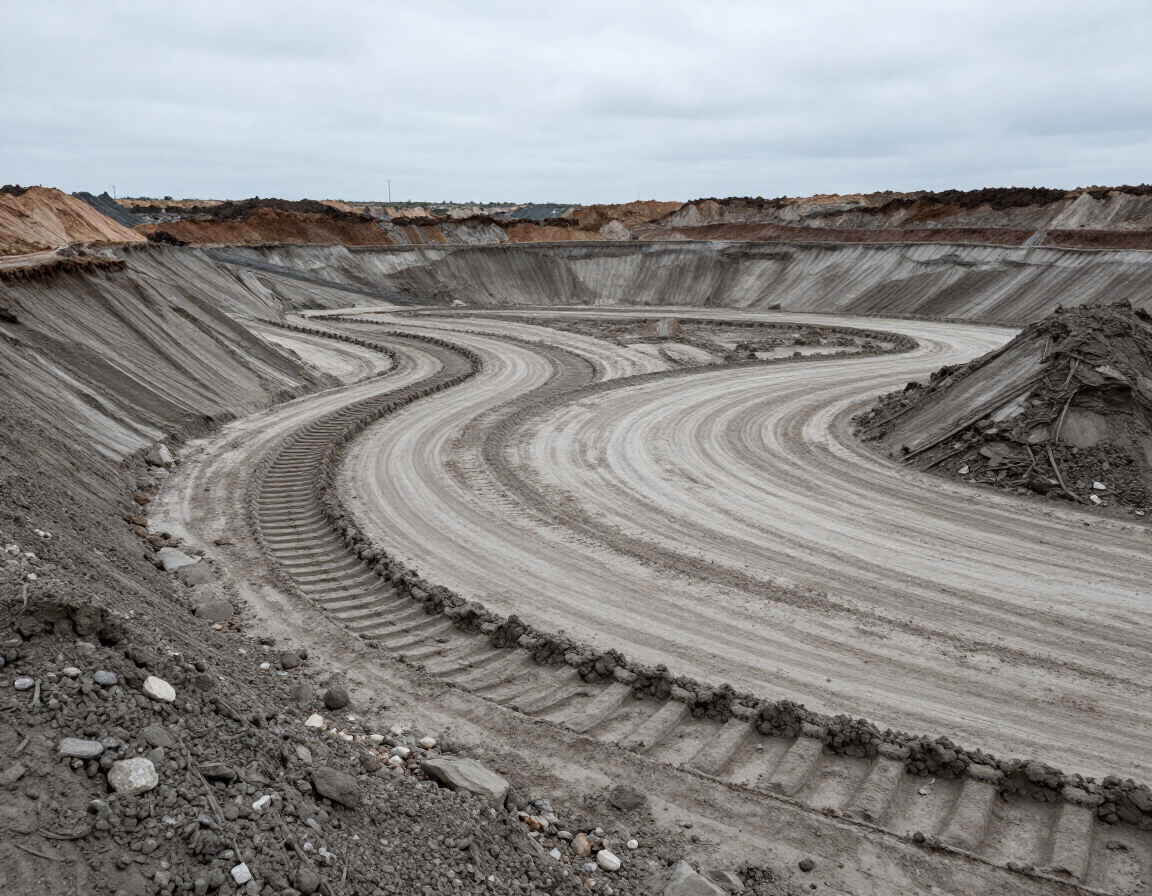Excavated and graded site