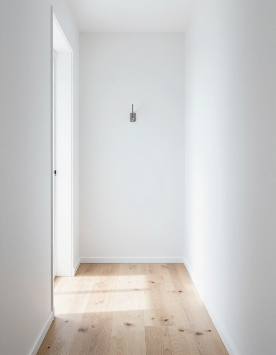 Nordic apartment hallway with natural light
