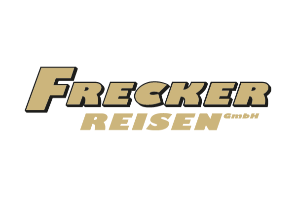 Frecker Reisen GmbH logo in gold and black; travel company.
