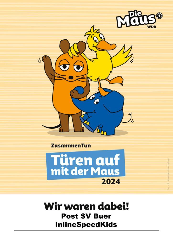 Teilnahme-Urkunde beim Maus-Türöffner-Tag 2024 für die InlineSpeedKids