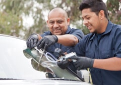 Two man repairing the glass - Glass repair in St. Louis, MO