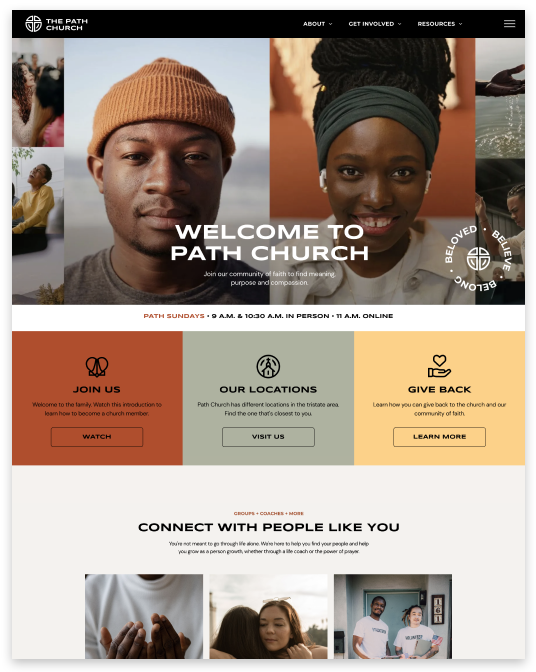 Church Community Website builder Church Community responsive template
