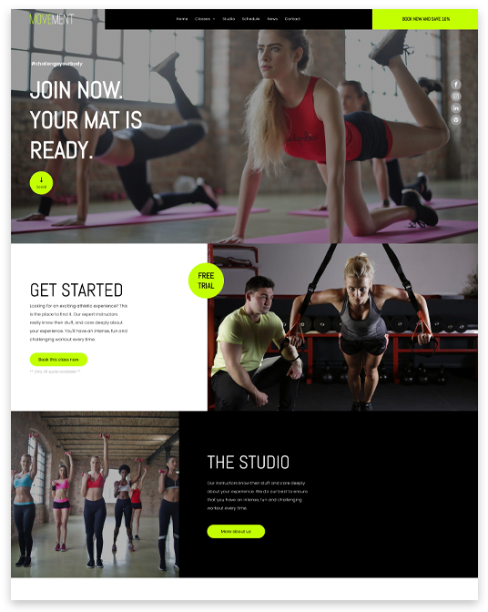 Gym Website builder Gym responsive template