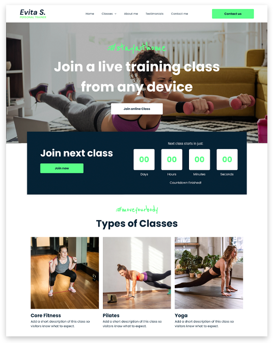 Personal Trainer Website builder Personal Trainer responsive template