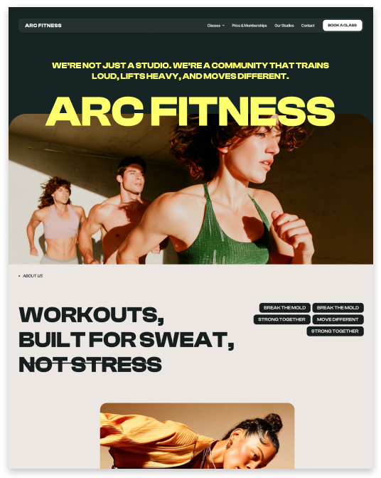 Fitness Studio Website builder Fitness Studio responsive template