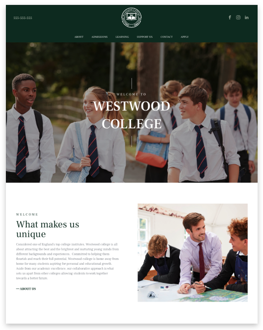 Private School Website builder Private School responsive template