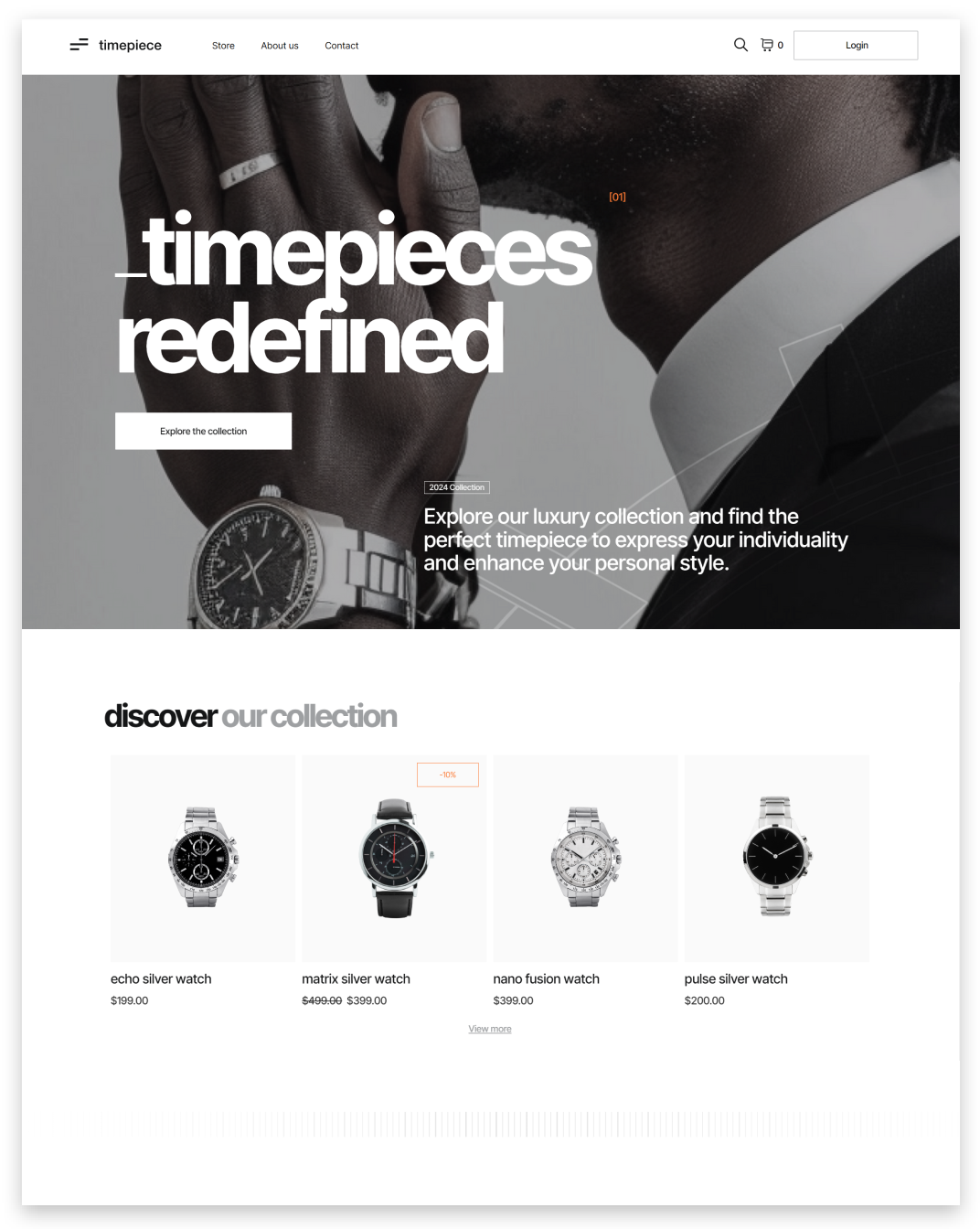 Watch Store Website builder Watch Store responsive template